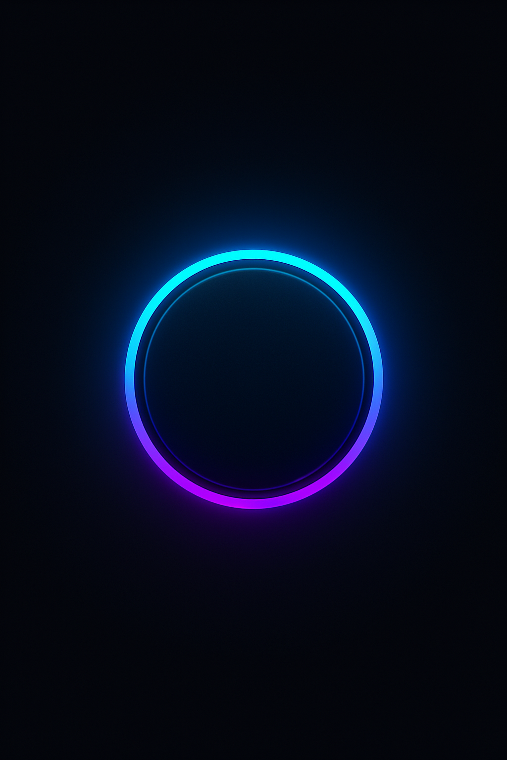 Abstract futuristic phone with glowing button